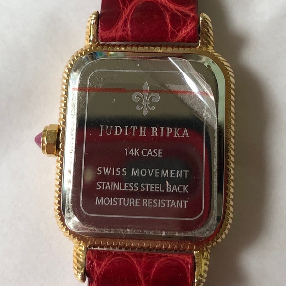 Judith Ripka 14K Gold 1/2 cttw Diamond &Rubi Watch - Picture 5 of 8